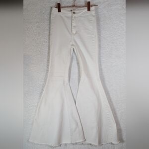 Free People White High-Rise Flare Jeans